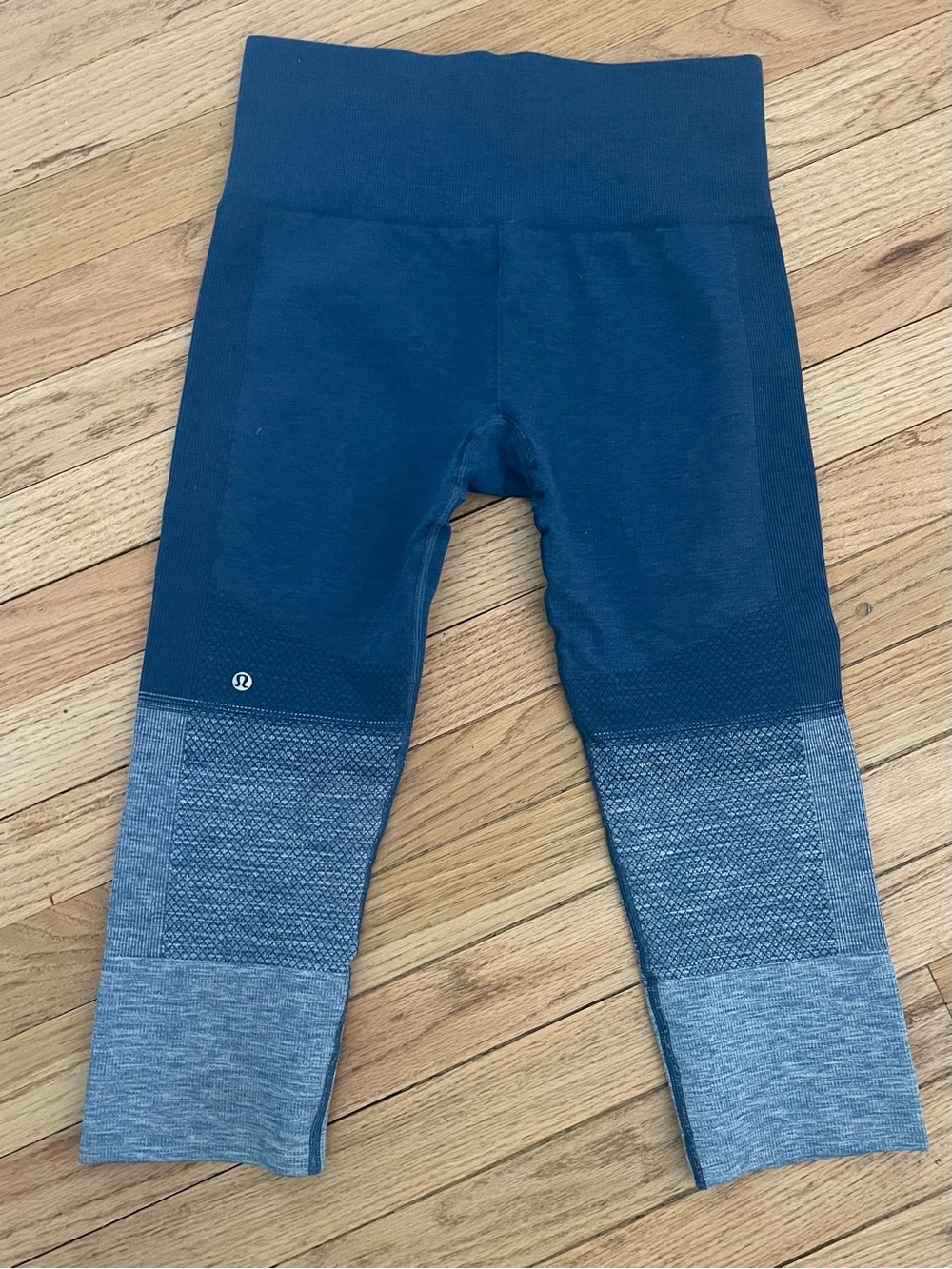 lululemon Blue and Heather Gray Seamless Leggings
